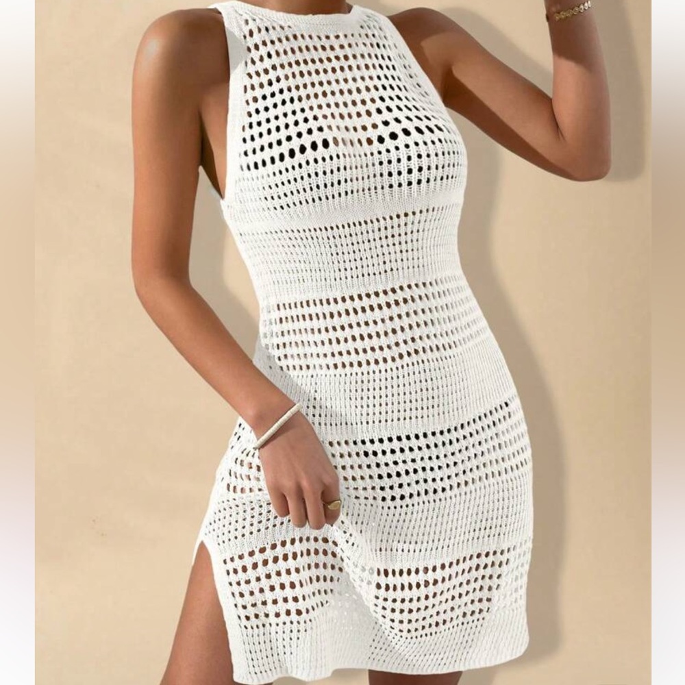 NWOT! White Crochet Swim Cover-Up